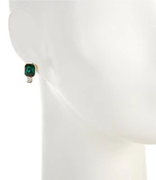 Dillards Emerald Square Stone Stud Earrings