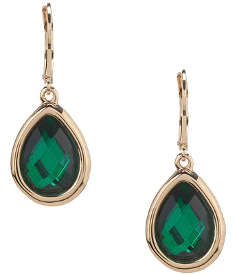 Dillard's Emerald Stone Teardrop Drop Earrings