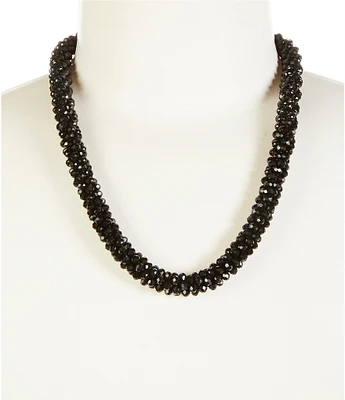 Dillard's Jet Glass Bead Collar Necklace