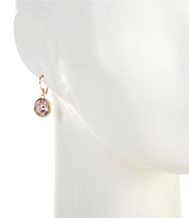 Dillard's Light Peach Oval Stone Drop Earrings