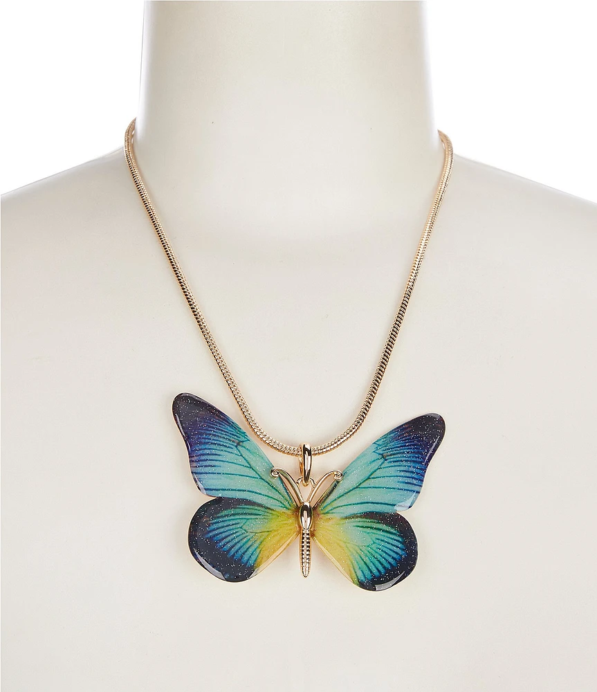 Dillard's Multi Color Butterfly Statement Collar Necklace