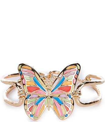 Dillard's Multi Color Epoxy Butterfly Cuff Bracelet