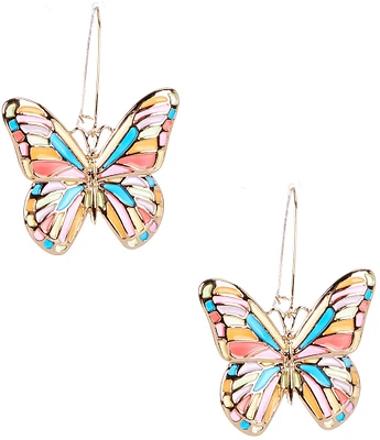 Dillard's Multi Color Epoxy Butterfly Drop Earrings