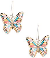 Dillard's Multi Color Epoxy Butterfly Drop Earrings