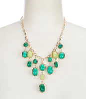 Dillard's Multi Graduating Green Bead Teardrop Collar Statement Necklace