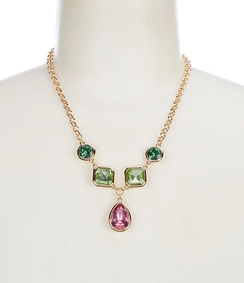 Dillard's Multi Shape Color Resin Stone Short Pendant Necklace