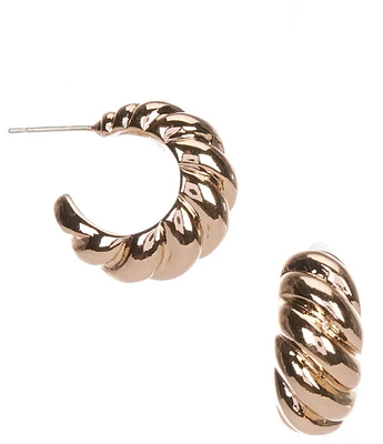 Dillard's Rope Wide Tapered Metal Hoop Earrings