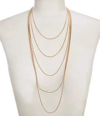 Dillard's Snake Chain Long Multi Strand Necklace