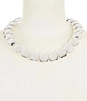 Dillard's Square Concaved Metal Collar Necklace