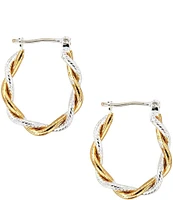 Dillard's Tailored Two-Tone Hoop Sensitive Earrings