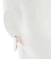 Dillard's White Enamel Medium Metal Hoop Earrings