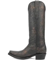 Dingo Athena Crocodile Embossed Leather Western Boots