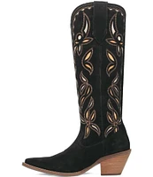 Dingo Bandelera Suede Laser Cut Western Boots