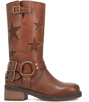 Dingo Blacklist Leather Laser Cut Star Moto Boots