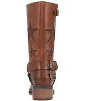 Dingo Blacklist Leather Laser Cut Star Moto Boots