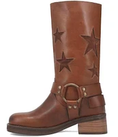 Dingo Blacklist Leather Laser Cut Star Moto Boots