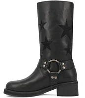 Dingo Blacklist Leather Laser Cut Star Moto Boots