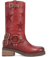 Dingo Blacklist Leather Laser Cut Star Moto Boots