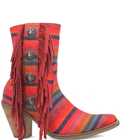 Dingo Chili Pepper Leather Fringe Western Boots