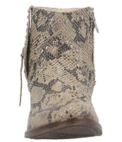 Dingo Clementine Snake Print Leather Studded Western Booties