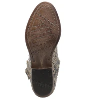 Dingo Clementine Snake Print Leather Studded Western Booties