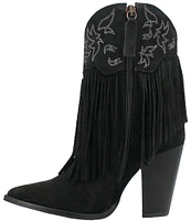 Dingo Crazy Train Fringe Suede Western Boots