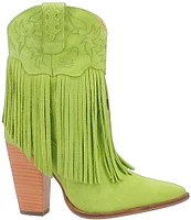 Dingo Crazy Train Fringe Suede Western Boots