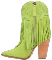 Dingo Crazy Train Fringe Suede Western Boots