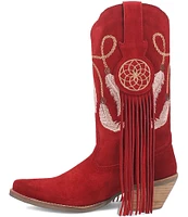 Dingo Day Dream Embroidered Suede Mid Western Boots