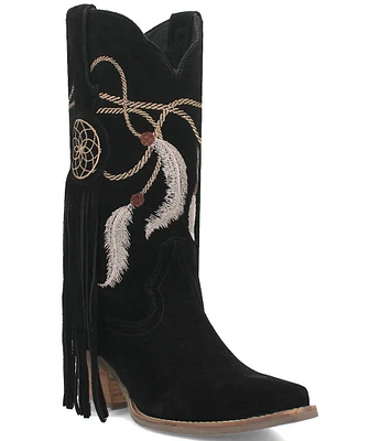 Dingo Day Dream Embroidered Suede Mid Western Boots