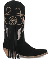 Dingo Day Dream Embroidered Suede Mid Western Boots