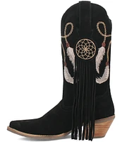 Dingo Day Dream Embroidered Suede Mid Western Boots