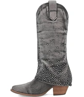 Dingo Eye Candy Denim Rhinestone Fold Over Western Boots