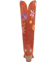 Dingo Flower Power Suede Embroidered Western Boots