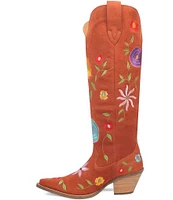 Dingo Flower Power Suede Embroidered Western Boots