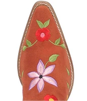 Dingo Flower Power Suede Embroidered Western Boots