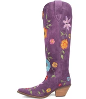 Dingo Flower Power Suede Embroidered Western Boots