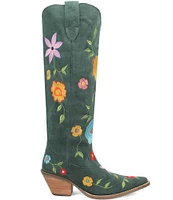 Dingo Flower Power Suede Embroidered Western Boots