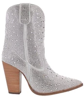 Dingo Neon Moon Rhinestone Embellished Leather Western Mid Boots