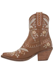 Dingo Primrose Leather Feather & Floral Embroidered Western Booties