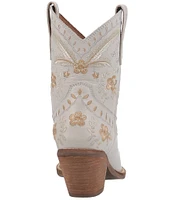 Dingo Primrose Leather Feather & Floral Embroidered Western Booties