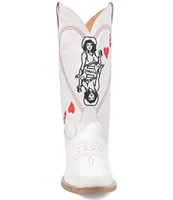 Dingo Queen A Hearts Embroidered Leather Mid Western Boots