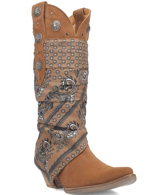 Dingo Rhapsody Suede Bandana Western Boots