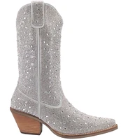 Dingo Silver Dollar Rhinestone Embellished Leather Western Boots