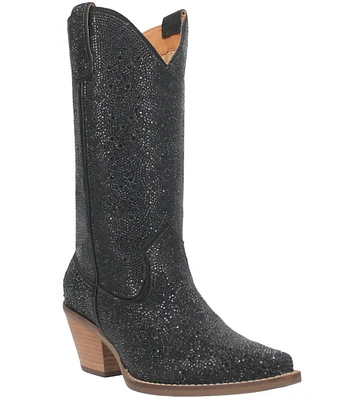 Dingo Silver Dollar Rhinestone Embellished Leather Western Boots