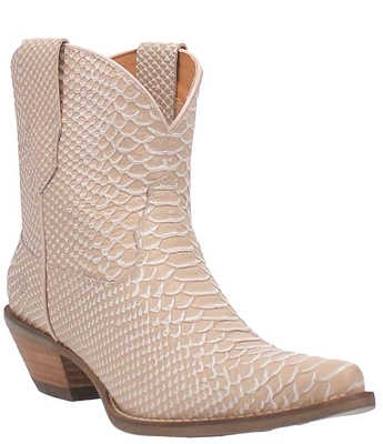 Dingo Sorta Sweet Snake Embossed Leather Western Booties