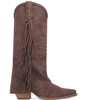 Dingo Spirit Trail Suede Fold Over Fringe Western Boots