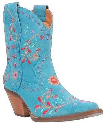 Dingo Sugar Bug Suede Floral Embroidered Western Booties