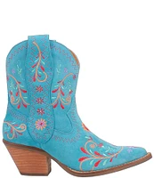 Dingo Sugar Bug Suede Floral Embroidered Western Booties