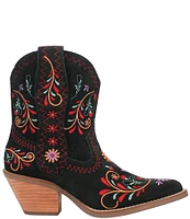 Dingo Sugar Bug Suede Floral Embroidered Western Booties